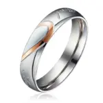 Anillos de promesa a juego para parejas Te amo para siempre, conjuntos de alianzas de boda, anillos de medio corazón para él y sus, ajuste cómodo de acero inoxidable 3