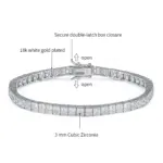 Pulseras de tenis TKJ Pulseira 925 Cluster de plata esterlina 3mm CZ Zircon para mujer joyería chica regalo para amiga Pulseras pulsera 6