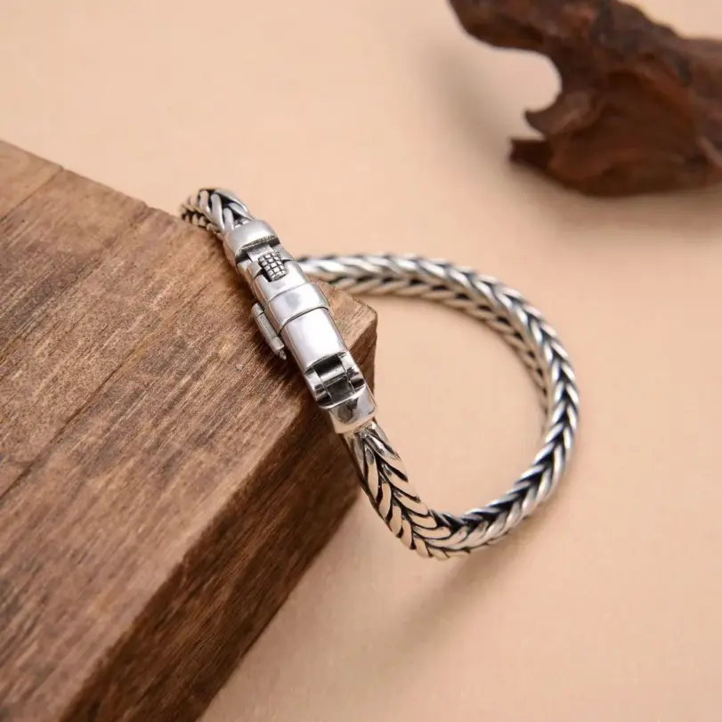 🦾 Pulsera "Argentum Keel S925" – Plata Sólida Hecha a Mano 3