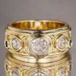 Huitan-anillos de Metal de Color dorado para mujer, joyería de lujo para fiesta, compromiso diario, accesorios de moda con incrustaciones de circonia cúbica brillante 2