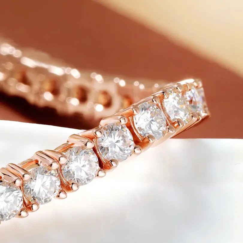 Serenity-pulsera de tenis de moissanita para hombre y mujer, Color oro rosa, 3mm, 4mm, 5mm, plata de ley S925, cadena de mano con diamantes de laboratorio brillantes 3