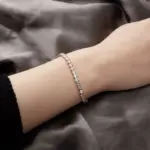 Nueva Pulsera elástica de una sola fila de cristal CZ pulsera de novia brazalete brillante para mujer joyería mejor amiga boda señora Pulsera 6