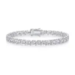 Pulsera de Moissanita de 4 mm LinkerLove, Brazalete de Plata de Ley S925 para Mujer, Chapado en Oro de 18K, VVS1, Color D, Diamante de Laboratorio, Joyería de Lujo 1