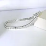 Pulsera de tenis de moda de marca, pulseras de boda de fiesta rellenas de oro blanco con circonita cúbica AAAA de corte princesa para mujeres y hombres, joyería 3