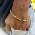 Pulseras de cuerda de acero inoxidable de 2-5MM para hombres y niños, pulsera de eslabones de Color dorado y plateado ajustable, regalo de joyería genial Punk Rock 1