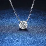 collar de moissanita para mujer, 1ct, 2ct, 3ct, 5ct, D VVS1, Plata de Ley 925 con colgante de diamante de laboratorio chapado en oro rosa amarillo 3