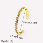 pulsera ajustable con forma de corazón de amor romántico para mujer, brazalete abierto de circón brillante, joyería de fiesta diaria, regalos, gran oferta 2