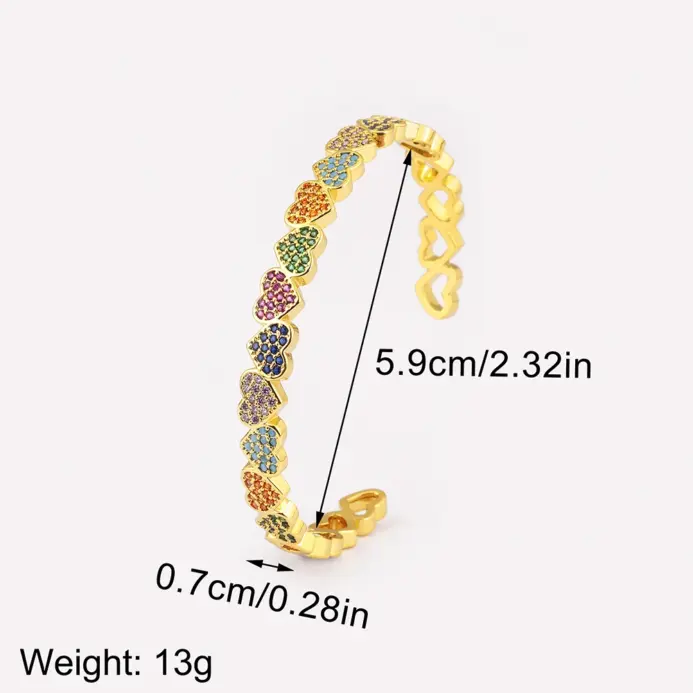 pulsera ajustable con forma de corazón de amor romántico para mujer, brazalete abierto de circón brillante, joyería de fiesta diaria, regalos, gran oferta 2