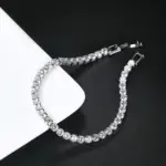 Joyería chapada en plata, pulsera de tenis de 17CM, 19CM y 21CM, regalo de aniversario de Zirconia, brazalete de plata de ley auténtica para mujer 6