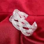 Pulseras de plata de ley 925 para mujer, brazalete de alambre trenzado elegante, regalo de boda, fiesta de Navidad, joyería de estudiante para niña 1