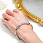 Pulsera de moissanita que se puede abrir de plata de ley 925, joyería exquisita para mujer, regalo ideal para bodas y aniversarios 5