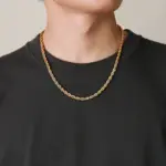 collares delicados de cadena de cuerda de Color dorado para mujeres y hombres, Collar trenzado elegante, eslabón de acero inoxidable resistente al agua de 2/3/4/5mm de ancho 3