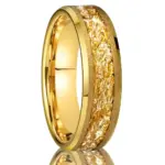 Anillos de boda para hombre de carburo de tungsteno de color dorado de 8 mm con incrustaciones de hoja de oro, ajuste cómodo, joyería de moda, anillo de compromiso, anillos de promesa 8