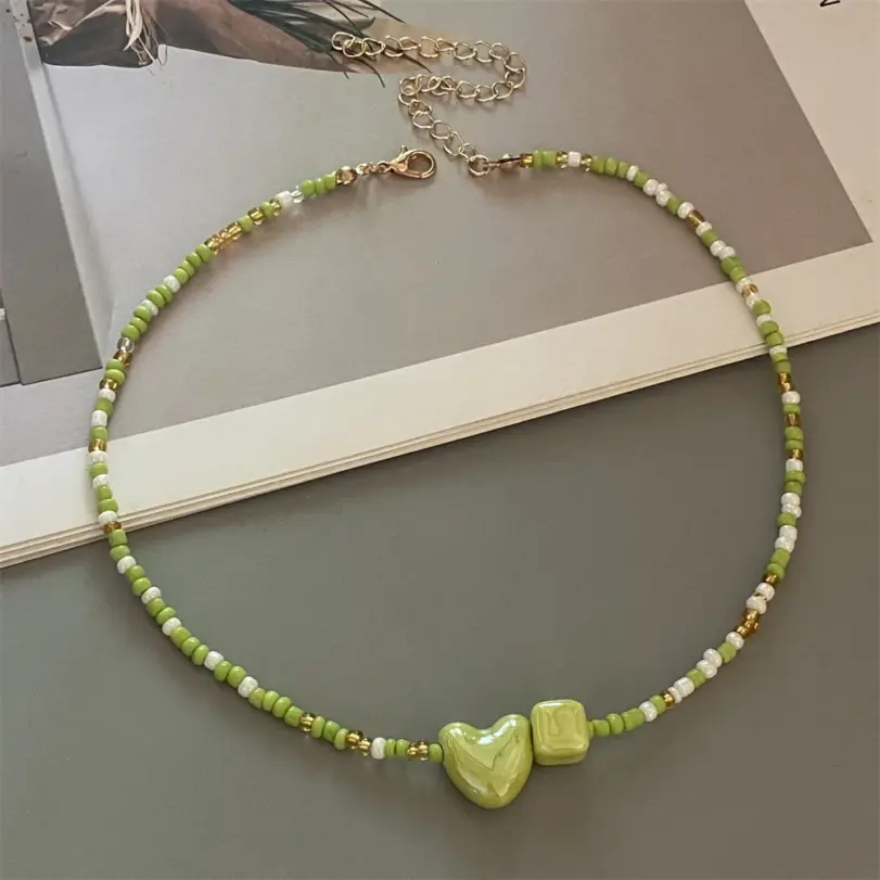 Collar Gargantilla Geométrico Romántico y Lindo para Mujer, Novedoso y Moderno, Regalo, Collar de Cuentas, Joyería de Moda 4