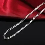 Venta al por mayor, collar de plata de ley 925 para hombre, 2/4/6/8/10/12MM, 40-75cm, cadena con cierre de langosta, joyería de compromiso para hombre y mujer 3
