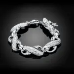Nueva pulsera de plata de ley S925 fina de alta gama para hombre y mujer, joyería de moda, regalo para hombre, hermosa gema cuadrada de 10MM 14