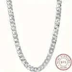 Collar de cadena cubana de Plata de Ley 925 de 7mm, dijes nobles para mujeres, hombres y mujeres, joyería de boda de diseño cóncavo lateral 1