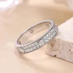 2025 eternidad Moissanite Band 2,0 Mm pareja anillo de boda chapado en oro blanco de 18 quilates joyería de plata de ley 925 auténtica anillo de mujer de lujo 5