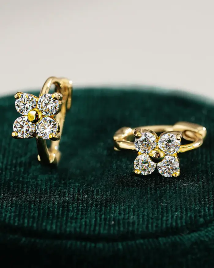 Pendientes 100% de oro auténtico de 18k, diseño clásico lujoso, pendientes de diamantes de 1 quilate, certificado de moissanita y GRA, alta joyería 2