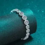 NeeTim-pulsera de tenis de moissanita de Color D, Plata de Ley 925 con pulseras brillantes chapadas en oro blanco, Chian para mujer, venta al por mayor 2