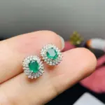 Pendientes de Esmeralda Natural para mujer, pendientes colombianos de plata 925, pendientes de piedras preciosas con certificado 3