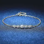pulseras completas de moissanita para mujer, pulsera de plata de ley S925 chapada en diamantes de laboratorio, joyería para fiesta de cumpleaños y boda 4