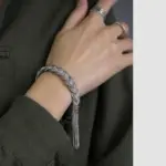Pulseras de cadena giratoria tejidas a mano de plata de ley S925 para mujeres y hombres, regalos de joyería fina de moda Vintage y de lujo 4