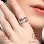 Anillo de Plata de Ley 925 con Forma de Corazón, Estilo Francés Chic, Diseño Único, Joyería de Moda para Mujer, Perfecto para Accesorios Diarios 3