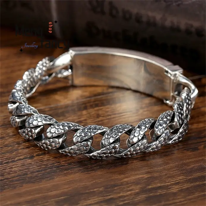 Lo más vendido, accesorio de pulsera potente personalizado hecho a mano para hombre, hecho de plata antigua, joyería de calidad de lujo elegante 2