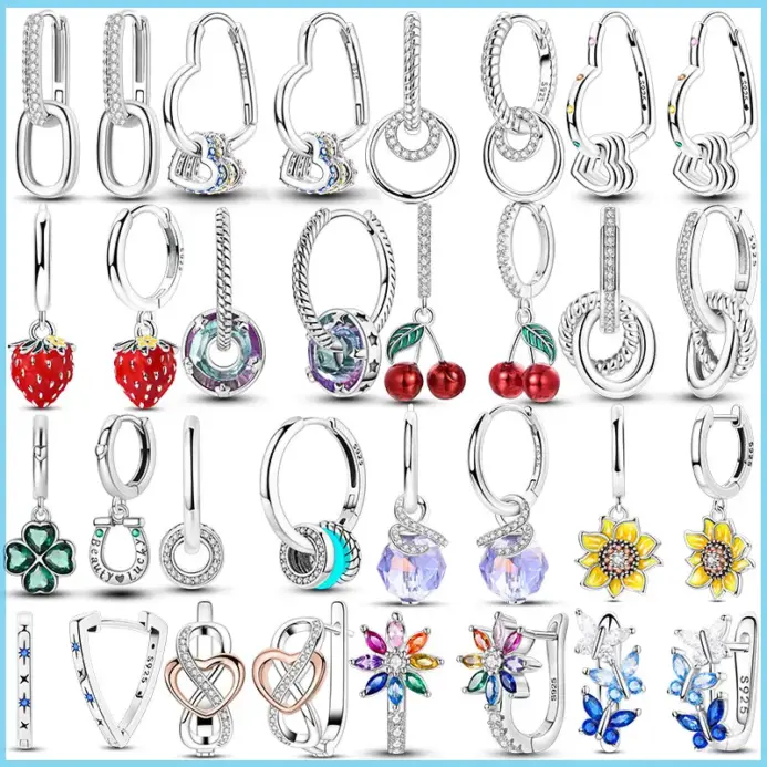 🌸 Pendientes "Floral Bloom Hoops" – Plata S925 y Circonitas 1