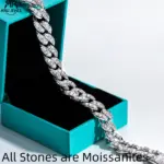 pulsera cubana de moissanita, Plata de Ley 925 de Hip Hop, 1,2mm/1,5mm/2mm, llamativo de Metal pesado llamativo para hombres y mujeres 1