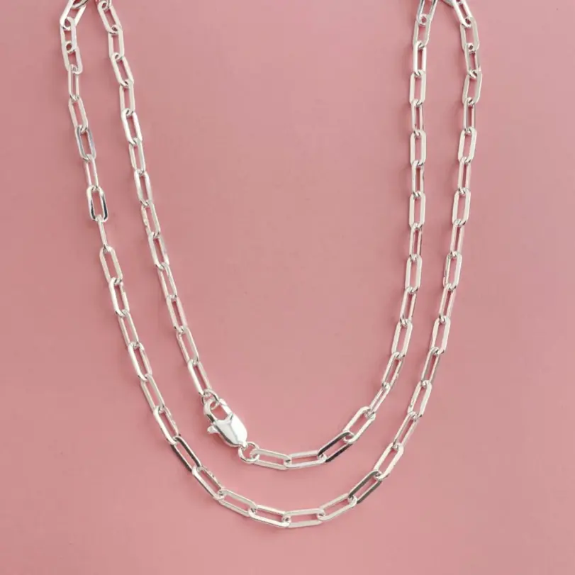 📎 Collar "Andara Geometric" – Plata de Ley .925 Estilo Paperclip 4