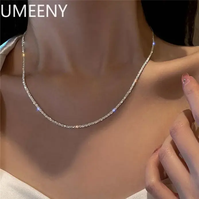 ✨ Collar "Glow S925" – Cadena de Clavícula en Plata de Ley (2mm) 1