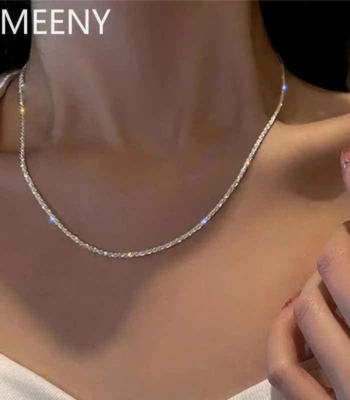 ✨ Collar "Glow S925" – Cadena de Clavícula en Plata de Ley (2mm) 1