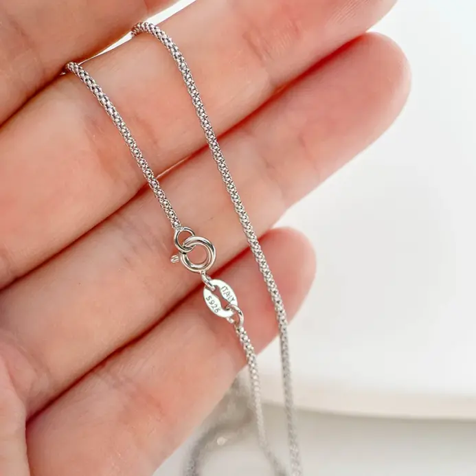 🍿 Collar "Stellar Popcorn 1.5mm" – Plata .925 Italiana 2
