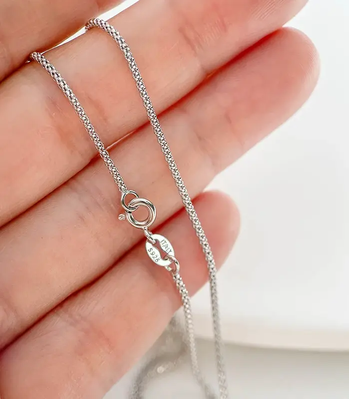 🍿 Collar "Stellar Popcorn 1.5mm" – Plata .925 Italiana 2
