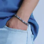 🦾 Pulsera "Thai Security Weave" – Plata Retro & Estilo Hip-Hop 4