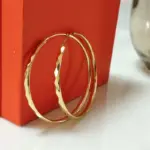 Pendientes de aro de plata de ley 925 para mujer, joyería chapada en oro de 18 quilates, deslumbrantes pendientes de aro para mujer, regalos de navidad 2