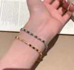 2026 nuevo estilo 100% Plata de Ley 925 pulseras de panal 18K chapado en oro pavé AAA pulsera de Zircconia para mujer joyería fina 6