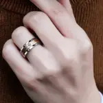 Anillo de lujo con patrón de tallado hueco de Metal para mujer, Color oro rosa, piedras de circonita, anillo de pareja, joyería de boda de compromiso nupcial, 1 pieza 5