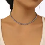 Collar de tenis OEVAS de moissanita de 3MM/4MM/5MM/6.5MM para mujer, de alta calidad, 100% plata de ley 925, joyería fina brillante para fiestas 6