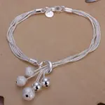 Pulsera de cadena sólida cuadrada de Plata de Ley 925 Noble para mujeres y hombres, abalorio, regalo de fiesta, joyería de moda de boda 4