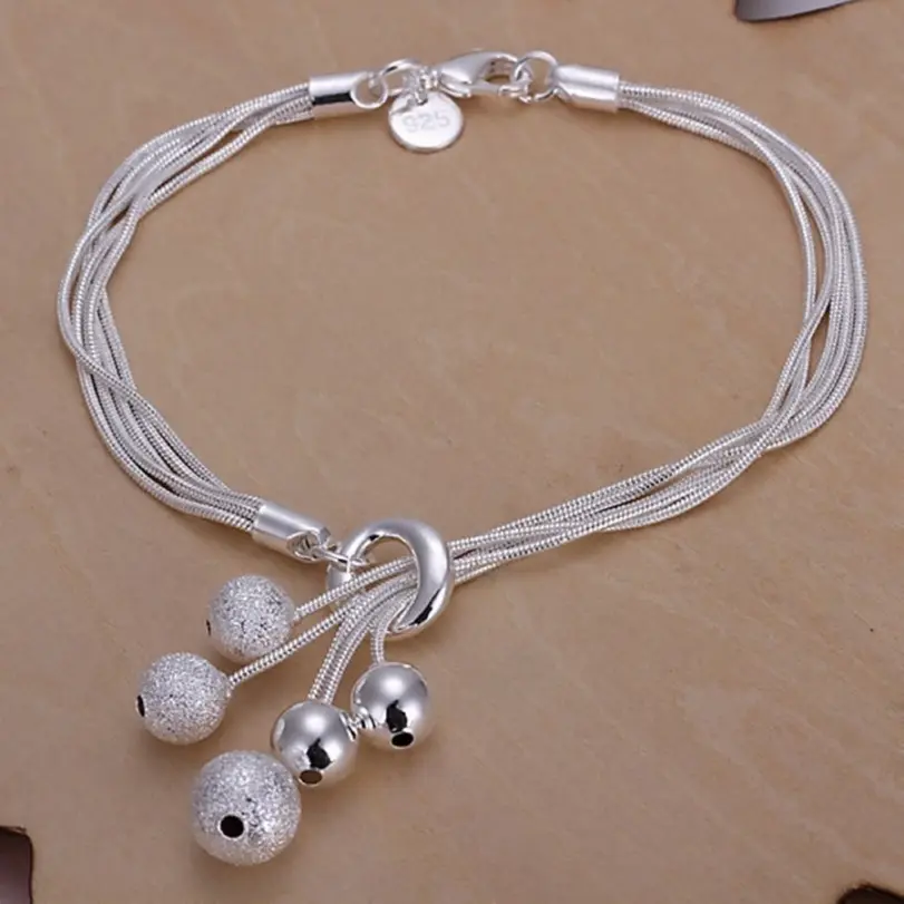 Pulsera de cadena sólida cuadrada de Plata de Ley 925 Noble para mujeres y hombres, abalorio, regalo de fiesta, joyería de moda de boda 4