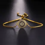 🧿 Pulsera "Amuleto Soberano" – Ojo Turco en Micro-Pavé y Oro 1