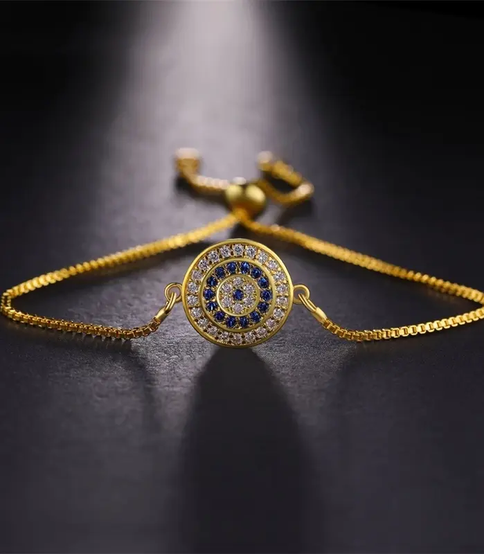 🧿 Pulsera "Amuleto Soberano" – Ojo Turco en Micro-Pavé y Oro 1