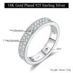 2025 eternidad Moissanite Band 2,0 Mm pareja anillo de boda chapado en oro blanco de 18 quilates joyería de plata de ley 925 auténtica anillo de mujer de lujo 6