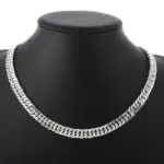 Collares de plata de ley 925 para hombres y mujeres, cadena de 6MM de ancho, joyería de moda, regalo de vacaciones, fiesta de boda, 50-60cm 1