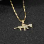 Collar de lujo con colgante exquisito de oro puro 24K 9999 con diamantes, estilo hip-hop para hombre. 4