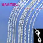 Collar de cadena de plata de ley 100% auténtica para hombre y mujer, colgante con cierre de langosta, 10 diseños, 16-30 pulgadas, gran promoción, 925 1