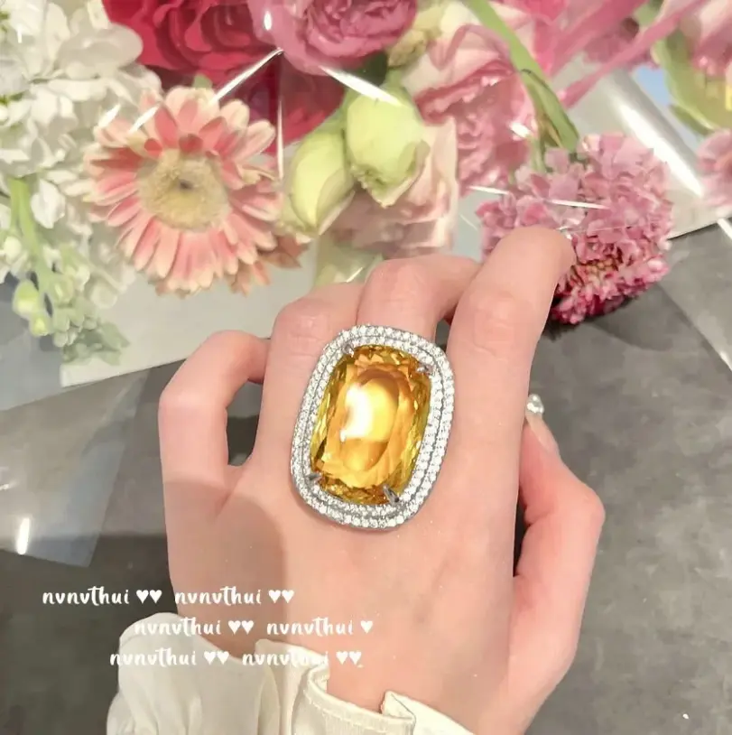 Anillos de boda de circonia con piedras preciosas grandes de 12 quilates para mujer, joyería de fiesta de compromiso de moda moderna brillante de Plata de Ley 925 de lujo 2
